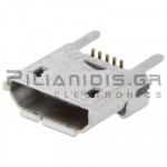 Connector USB micro B 5pin(Επίχρυσα) Θηλυκό PCB SMT/THT Ίσιο