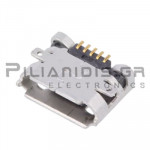 Connector USB micro B 5pin(Επίχρυσα) Θηλυκό PCB SMT/THT Γωνία 90℃