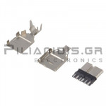 Connector USB 3.0 micro B 10pin (Gold-plated) Male for Cable