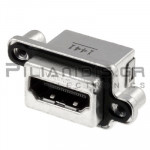 Connector HDMI 19pin Female THT Angle 90o IP67