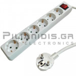 Power strip schucko 3x1.50mm 6 socket with switch and 1.5m cable