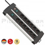 Power strip schucko 3x1.50mm 12 socket with switch and 3m cable (Premium Alu-Line)