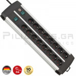 Power strip schucko 3x1.50mm 16 socket with switch and 3m cable (Premium Alu-Line)