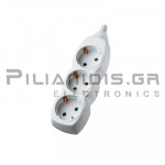 Power strip schucko 3 socket without switch or cable white