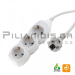 Power strip schucko 3x1.50mm 3 socket without switch and 3.0m cable white