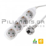 Power strip schucko 3x1.50mm 4 socket without switch and 1.5m cable white