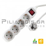 Power strip schucko 3x1.50mm 4 socket with switch and 1.5m cable white