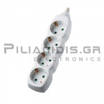 Power strip schucko 4 socket without switch or cable white