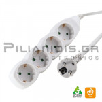 Power strip schucko 3x1.50mm 4 socket without switch and 3.0m cable white