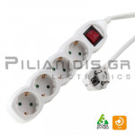 Power strip schucko 3x1.50mm 4 socket with switch and 3.0m cable white