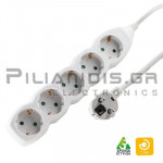 Power strip schuko 3x1.50mm 5 socket without switch and 1.5m cable white