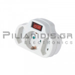 Σούκο Adaptor  1 Αρσενικό  Σούκο -  2 Θηλυκά  Διπολικά & 1 Σούκο με διακόπτη Λευκό