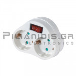 Σούκο Adaptor  1 Αρσενικό -  2 Θηλυκό με διακόπτη Λευκό