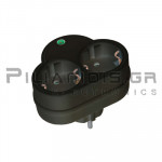 Σούκο Adaptor  1 Αρσενικό -  2 Θηλυκό Σούκο με προστασία Μαύρο