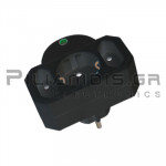 Σούκο Adaptor  1 Αρσενικό -  2 Θηλυκό διπολικό & 1 Σούκο με προστασία Μαύρο