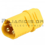 Connector DC 3pin 30A/500V Male Solder Gold