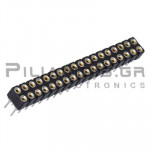 Pin header Gold THT 2.54mm Θηλυκό Ίσιο 2x18pins