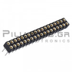 Pin header Gold THT 2.54mm Female Straight 2x18pins