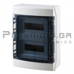 Surface Distribution Box | 24 Modules (2x12) | IP65 | Transparent Door | 436x310x148mm