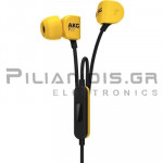 Ακουστικά Stereo Ψείρες 20Hz - 20KHz 115dB/38Ω 1.15m + MIC Κίτρινο