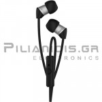 Ακουστικά Stereo Ψείρες 20Hz - 20KHz  98dB/16Ω 1.0m + MIC Μαύρο