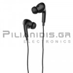 Wired Earphones  (20Hz - 20KHz) + MIC 1.20m Type C Regulatior Sound Black