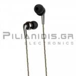 Wired Earphones Inspiring (20Hz - 20KHz) + MIC 1.20m With Regulatior Sound Black