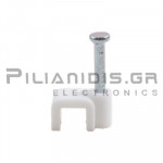 Στήριγμα Καλωδίων Πλακέ (Ρόκα)  4/15 | Καρφί: Ø1.8mm | 200Τεμάχια | Λευκό