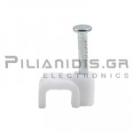 Στήριγμα Καλωδίων Πλακέ (Ρόκα)  5/15 | Καρφί: Ø1.8mm | 200Τεμάχια | Λευκό
