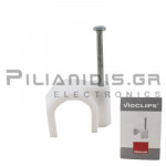Στήριγμα Καλωδίων (Ρόκα)  16/35 | Καρφί: Ø2.5mm | 50Τεμάχια | Λευκό