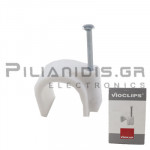 Στήριγμα Καλωδίων (Ρόκα)  19/45 | Καρφί: Ø2.5mm | 50Τεμάχια | Λευκό