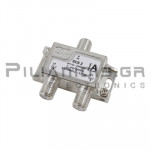 Antenna Splitter | 2 x Way | 5-2400MHz | DC Pass | With Plug