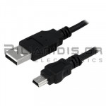 USB Cable A Male - USB B Mini Male 1.8m Black