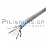 Καλώδιο FTP CAT.6 Μονόκλωνο 4x2x23AWG (Ø7.2mm) 250MHz Γκρι