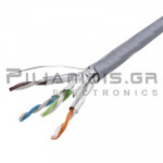 Καλώδιο FTP CAT.6 Μονόκλωνο 4x2x23AWG (Ø8.0mm) 350MHz Γκρι