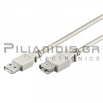 USB 2.0 Cable A Male - USB A Female 1.8m Grey