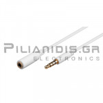 Cable 3.5mm 4pin Male - 3.5mm 4pin Female 3.0m White