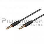 Cable 3.5mm 4pin Male - 3.5mm 4pin Male 1.0m Black