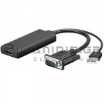 Adaptor VGA Αρσενικό + USB - HDMI Αρσενικό 0.20m