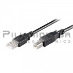 USB 2.0 Cable A Male - USB B Male 1.8m Black