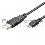 Καλώδιο USB 2.0 Αρσενικό - USB B micro Αρσενικό 1.8m Μαύρο