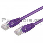 UTP cat5e Cable RJ45 Male - RJ45 Male 0.25m Purple