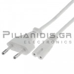 Power Supply Cable Bipolar - 2pin 1.8m White