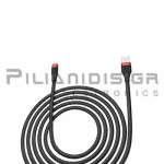 Καλώδιο USB Αρσενικό - Lightning 1.2m Μαύρο Silicone