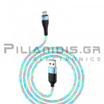 USB Cable Male - Type C 1.0m 3.0A Blue