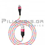 USB Cable Male - Type C 1.0m 3.0A Red