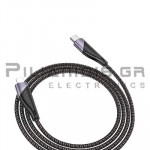 Type C Cable Male - Lightning 1.0m Black 20W PD