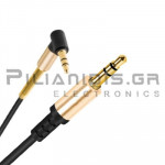 Καλώδιο 3.5mm Stereo Αρσενικό -  3.5mm Stereo Αρσενικό Γωνία 1.0m  Μαύρο