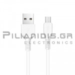 Cable USB male - Micro USB 1.0m White