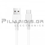 USB Cable Male - Type C 1.0m White
